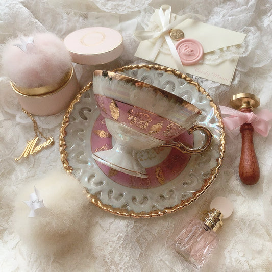 Vintgage pearl pink cup&saucer