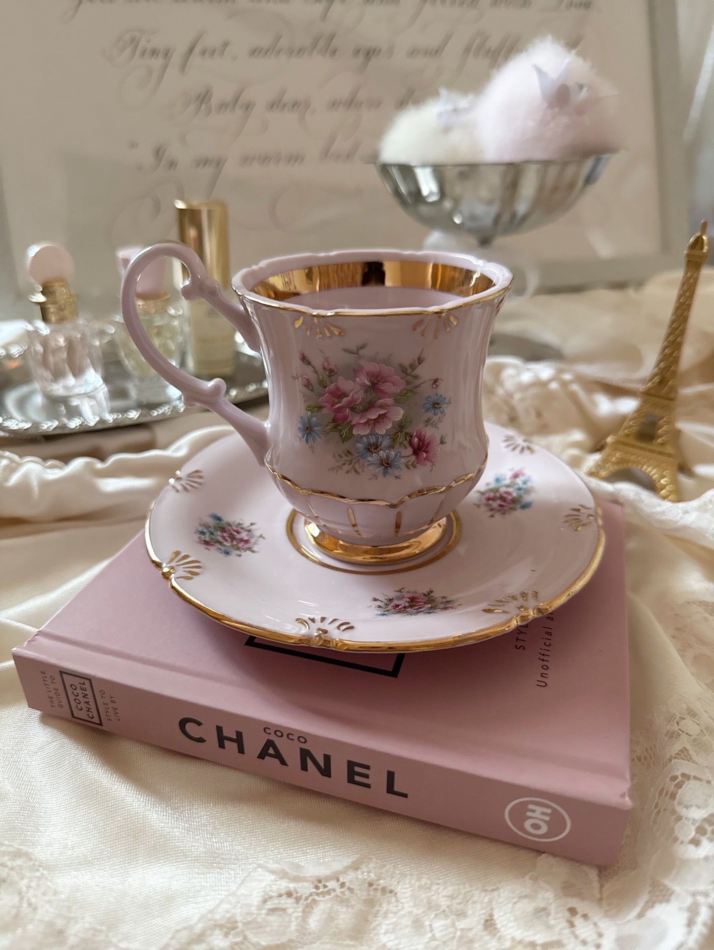Pink porcelain cup&saucer