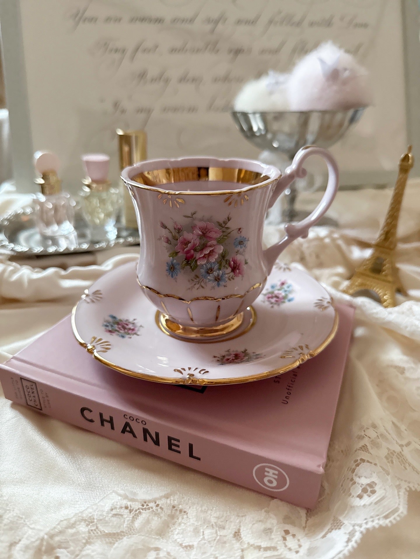 Pink porcelain cup&saucer