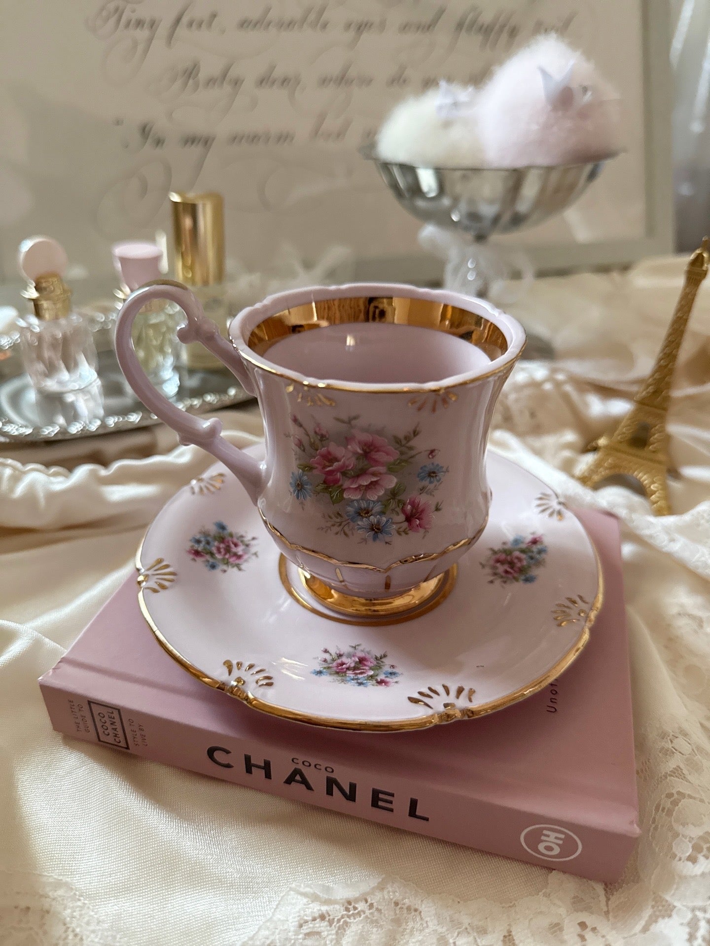 Pink porcelain cup&saucer