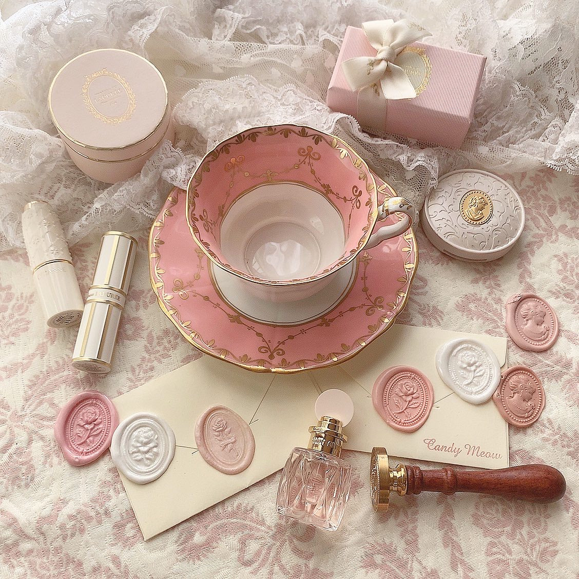 English pink cup&saucer