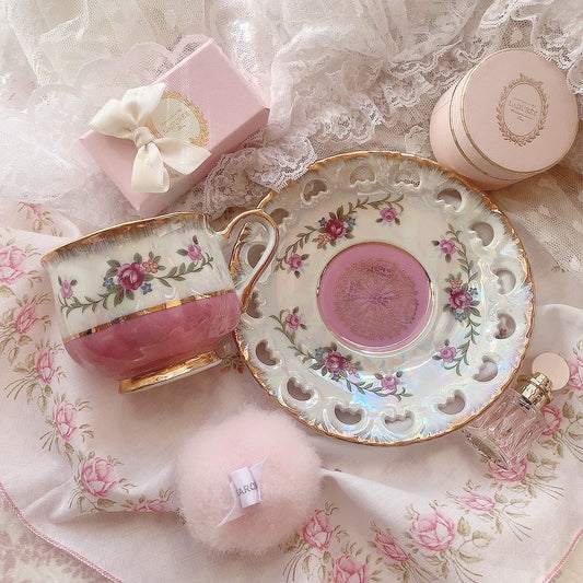 Pink aurora cup&saucer