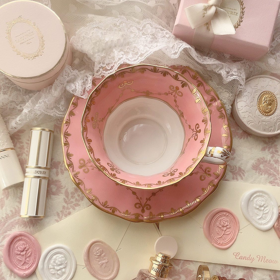 English pink cup&saucer