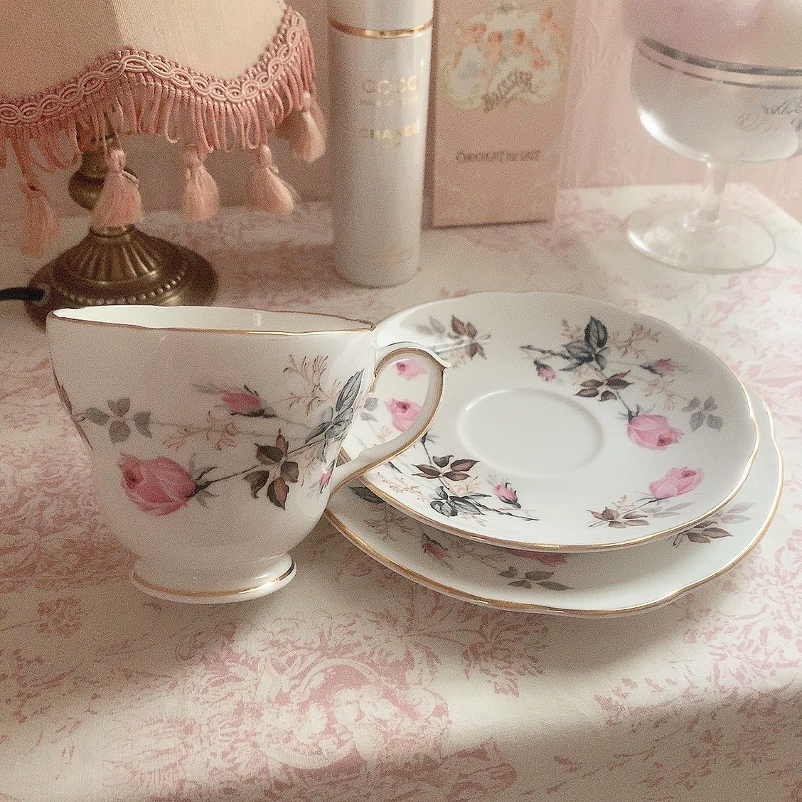 Tenderly rose cup&saucer,plate(trio)