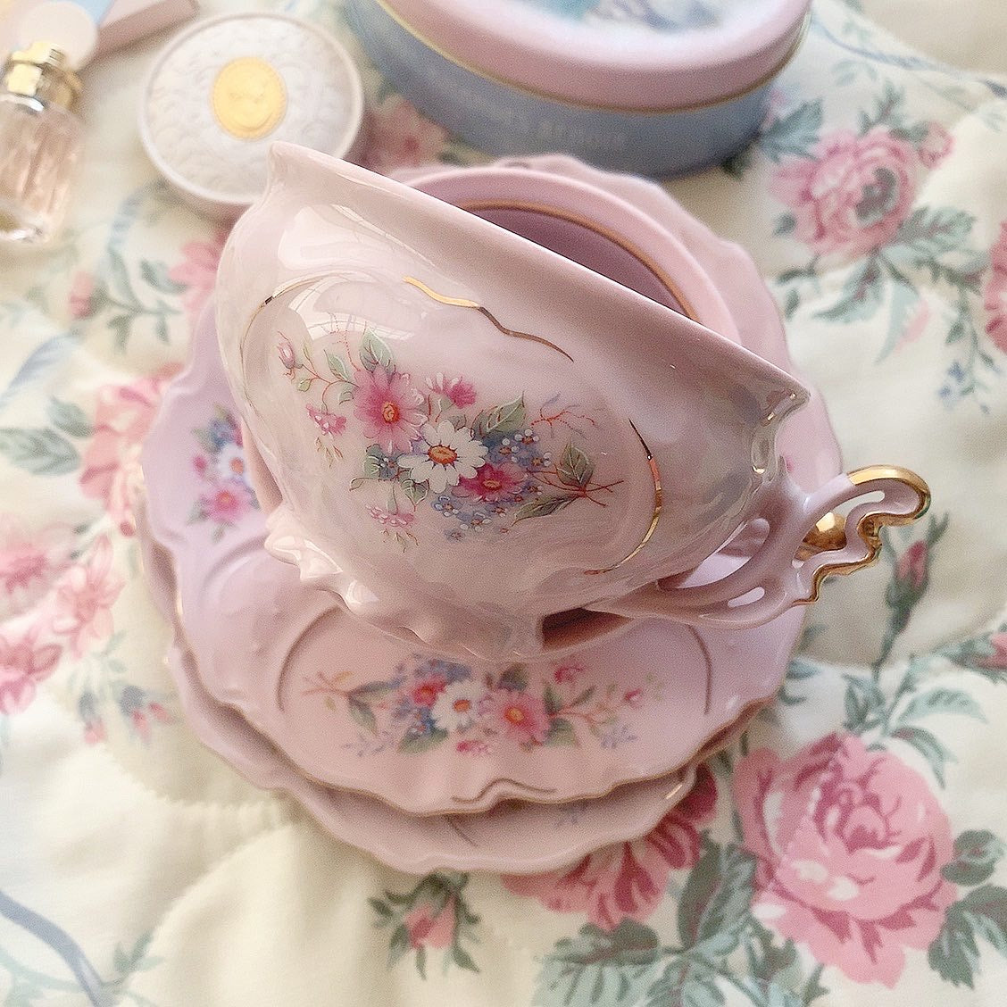 Czech made pink cup&saucer