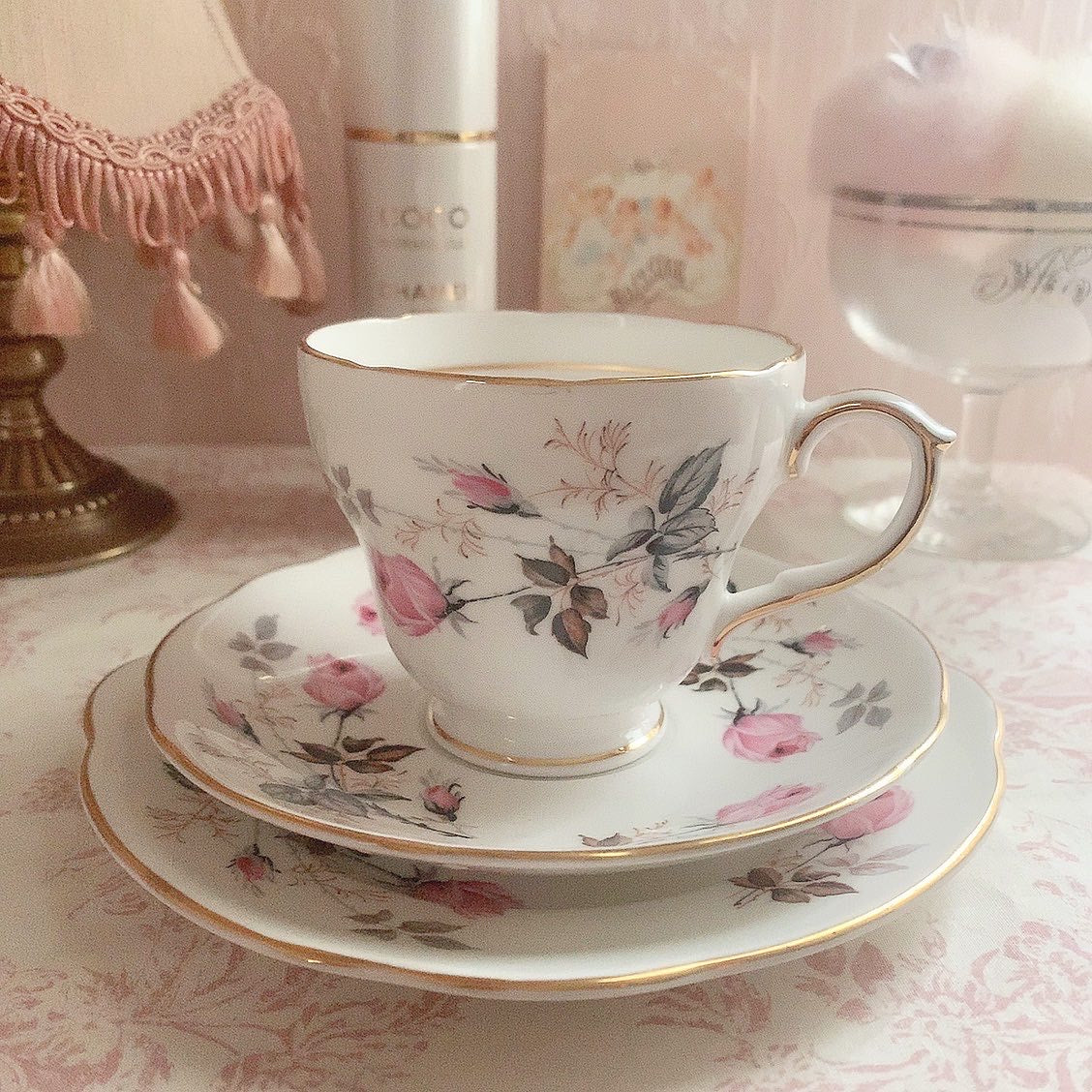 Tenderly rose cup&saucer,plate(trio)