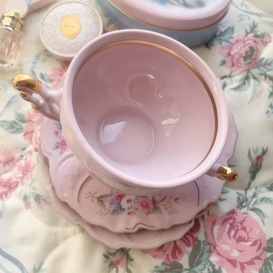 Czech made pink cup&saucer