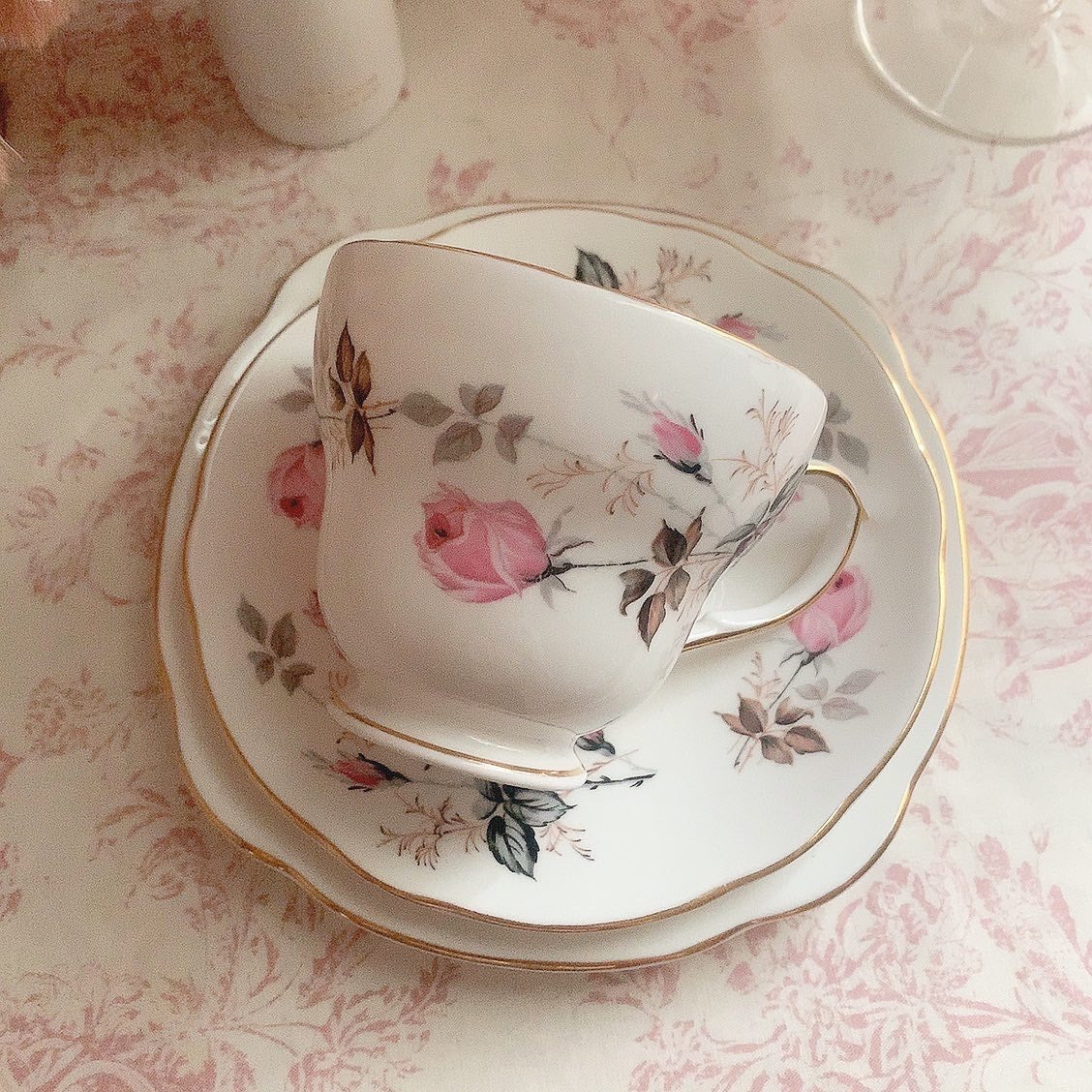 Tenderly rose cup&saucer,plate(trio)